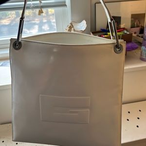 Vintage White Patent Leather Shoulder Bag